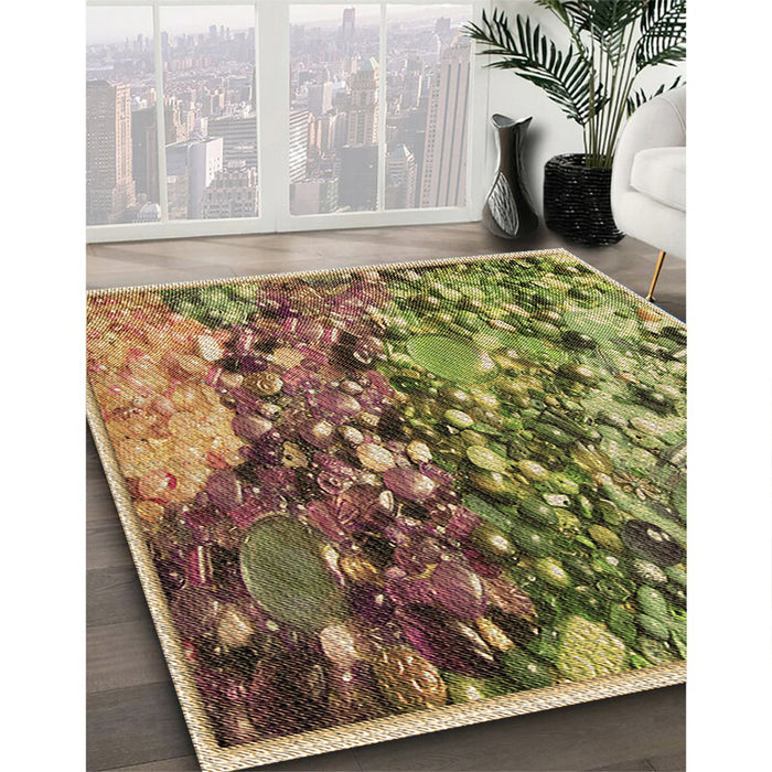 Patterned Saddle Brown Rug in Family Room, pat2056brn