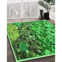 Patterned Forest Green Rug, pat2056grn