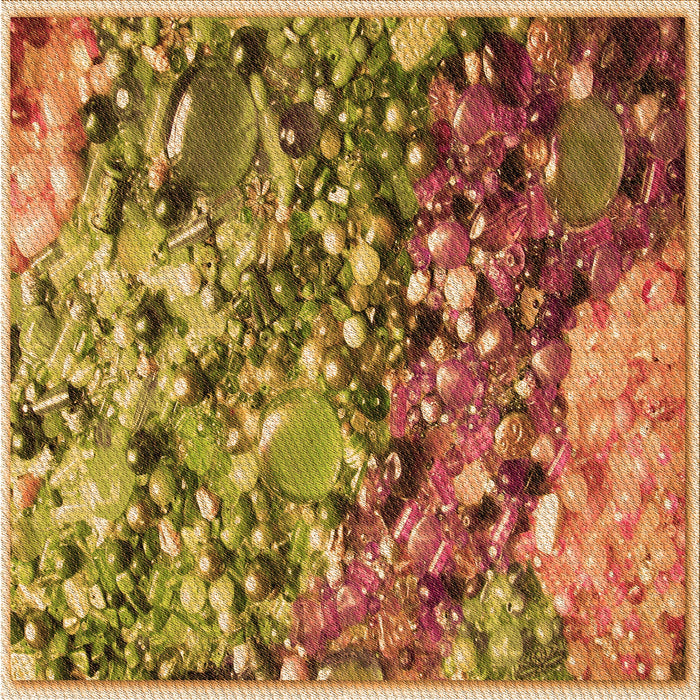 Round Patterned Mahogany Brown Rug, pat2056org