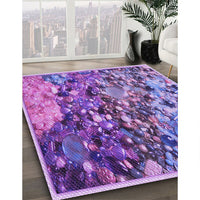 Patterned Bright Lilac Purple Rug, pat2056pur