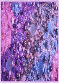 Machine Washable Transitional Bright Lilac Purple Rug, wshpat2056pur