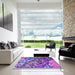 Machine Washable Transitional Bright Lilac Purple Rug in a Kitchen, wshpat2056pur