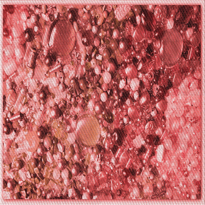 Round Patterned Red Rug, pat2056rd