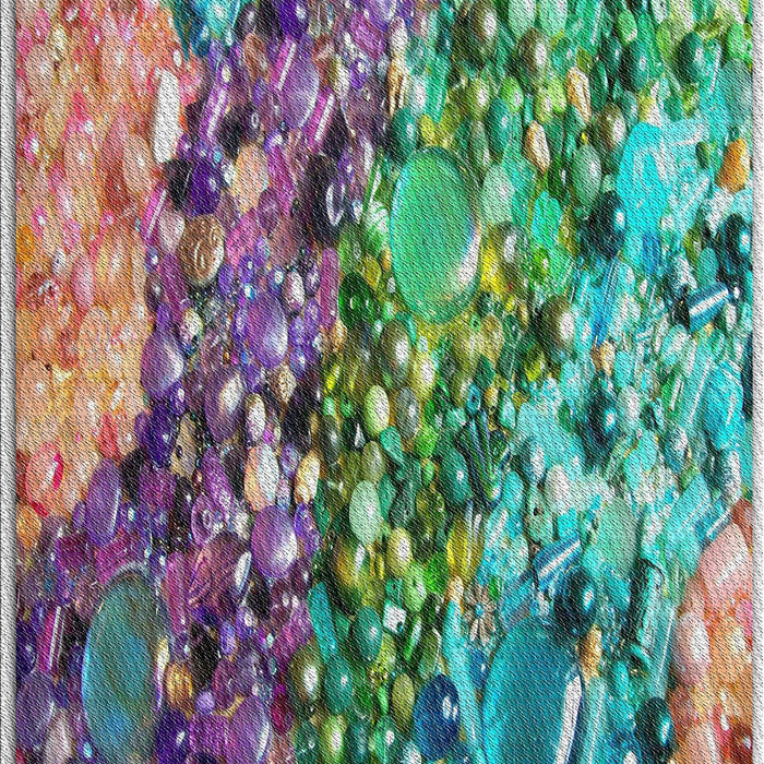 Patterned Blue Green Modern Rug, pat2056