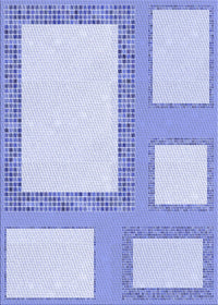 Machine Washable Transitional Blue Rug, wshpat2057blu