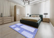 Patterned Blue Rug in a Bedroom, pat2057blu