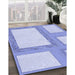 Machine Washable Transitional Blue Rug in a Family Room, wshpat2057blu