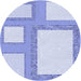 Square Patterned Blue Rug, pat2057blu