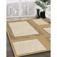 Patterned Khaki Gold Rug, pat2057brn