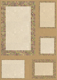 Machine Washable Transitional Khaki Gold Rug, wshpat2057brn