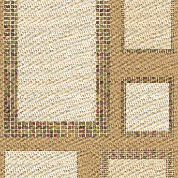 Patterned Khaki Gold Rug, pat2057brn