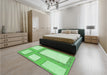 Patterned Jade Green Rug in a Bedroom, pat2057grn