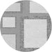 Square Patterned Gunmetal Gray Rug, pat2057gry