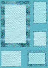 Machine Washable Transitional Blue Rug, wshpat2057lblu