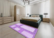 Patterned Purple Rug in a Bedroom, pat2057pur