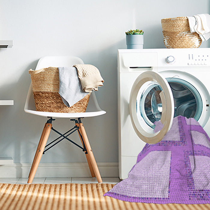 Machine Washable Transitional Purple Rug in a Washing Machine, wshpat2057pur