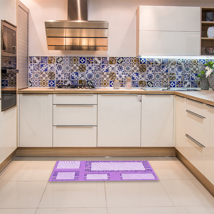 Patterned Purple Rug in a Kitchen, pat2057pur