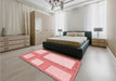 Patterned Red Rug in a Bedroom, pat2057rd