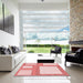 Square Patterned Red Rug in a Living Room, pat2057rd