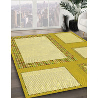 Patterned Orange Gold Rug, pat2057yw