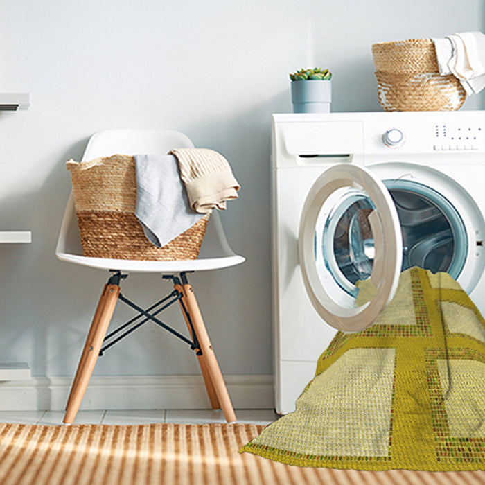 Machine Washable Transitional Orange Gold Rug in a Washing Machine, wshpat2057yw