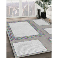 Patterned Platinum Gray Novelty Rug, pat2057