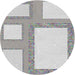 Square Machine Washable Transitional Platinum Gray Rug, wshpat2057