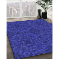 Patterned Cobalt Blue Rug, pat2058blu