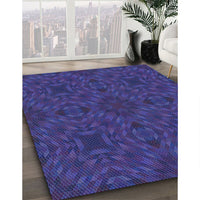 Patterned Royal Blue Rug, pat2058lblu