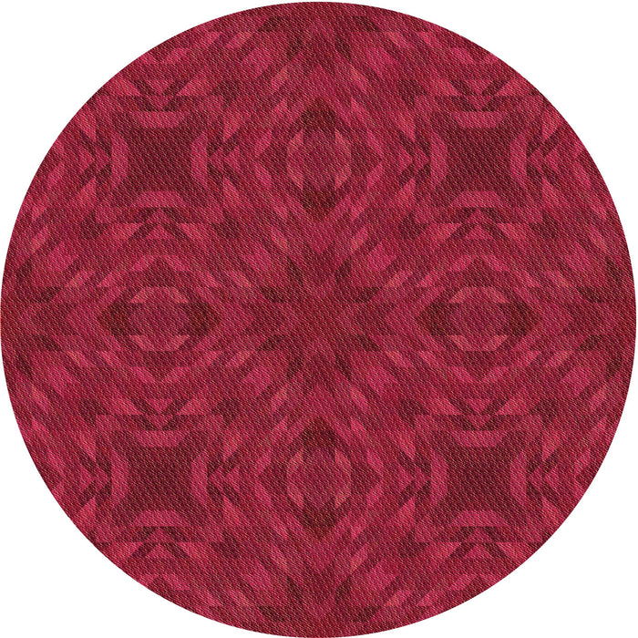 Square Patterned Crimson Red Rug, pat2058org