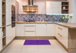 Patterned Bright Purple Rug in a Kitchen, pat2058pur