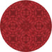 Square Machine Washable Transitional Red Rug in a Living Room, wshpat2058rd