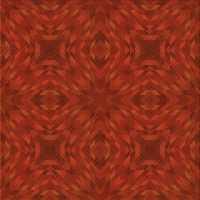 Round Patterned Scarlet Red Rug, pat2058yw