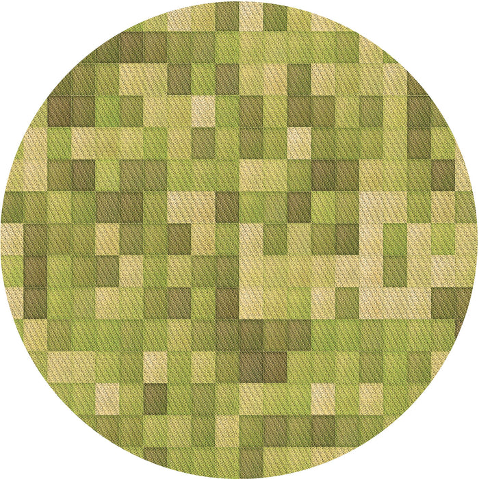 Square Machine Washable Transitional Dark Yellow Green Rug in a Living Room, wshpat2059brn