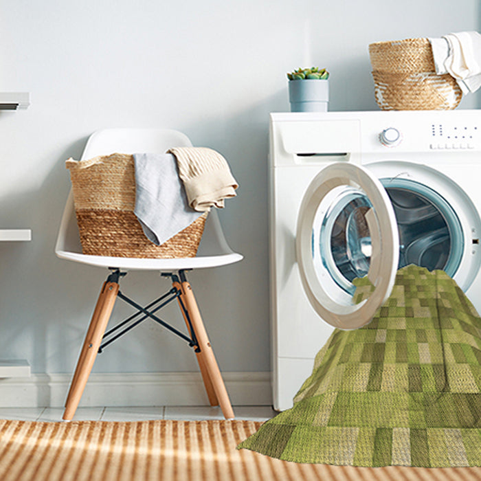Machine Washable Transitional Dark Yellow Green Rug in a Washing Machine, wshpat2059brn