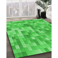 Patterned Lime Green Rug, pat2059grn