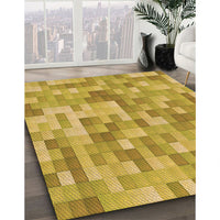 Patterned Saffron Yellow Rug, pat2059org