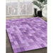 Patterned Violet Purple Rug in Family Room, pat2059pur