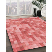 Patterned Fire Red Rug, pat2059rd