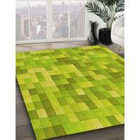 Patterned Pistachio Green Rug, pat2059yw