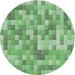 Sideview of Patterned Light Green Modern Rug, pat2059