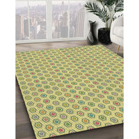 Patterned Mustard Yellow Novelty Rug, pat205