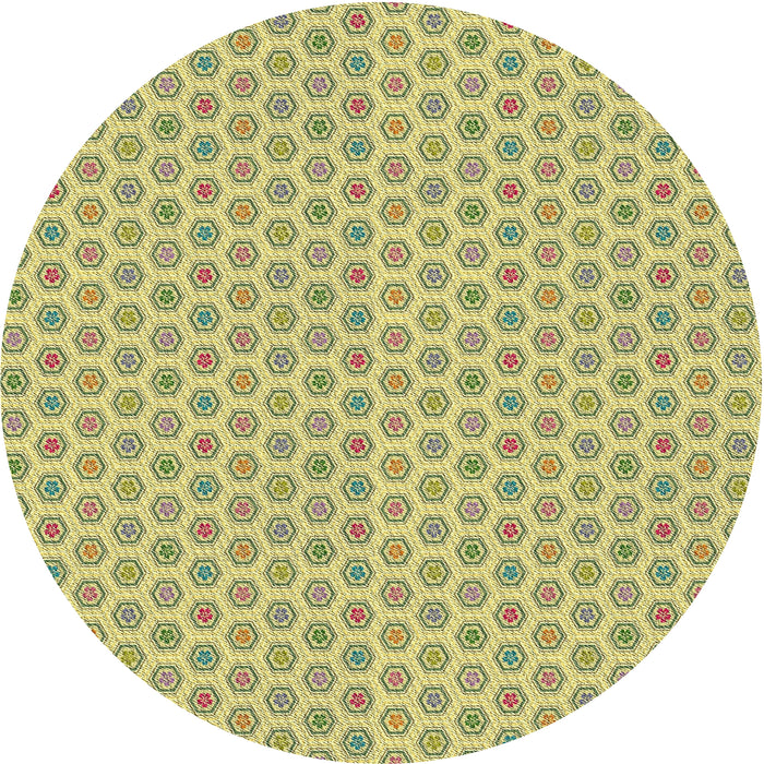 Square Machine Washable Transitional Mustard Yellow Rug, wshpat205