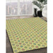 Patterned Mustard Yellow Novelty Rug in Family Room, pat205