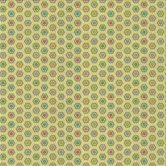 Square Patterned Mustard Yellow Novelty Rug, pat205