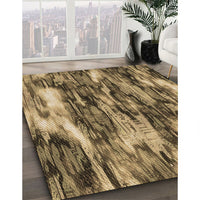 Patterned Metallic Gold Rug, pat206brn