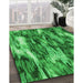 Machine Washable Transitional Green Rug in a Family Room, wshpat206grn