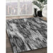 Machine Washable Transitional Dark Gray Rug in a Family Room, wshpat206gry