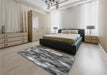 Patterned Dark Gray Rug in a Bedroom, pat206gry