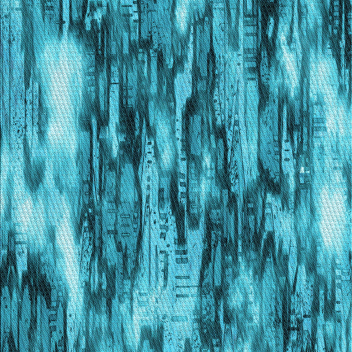 Patterned Dark Cyan Green Rug, pat206lblu